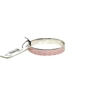 Coach Silver Pink Signature Logo Bangle item 197